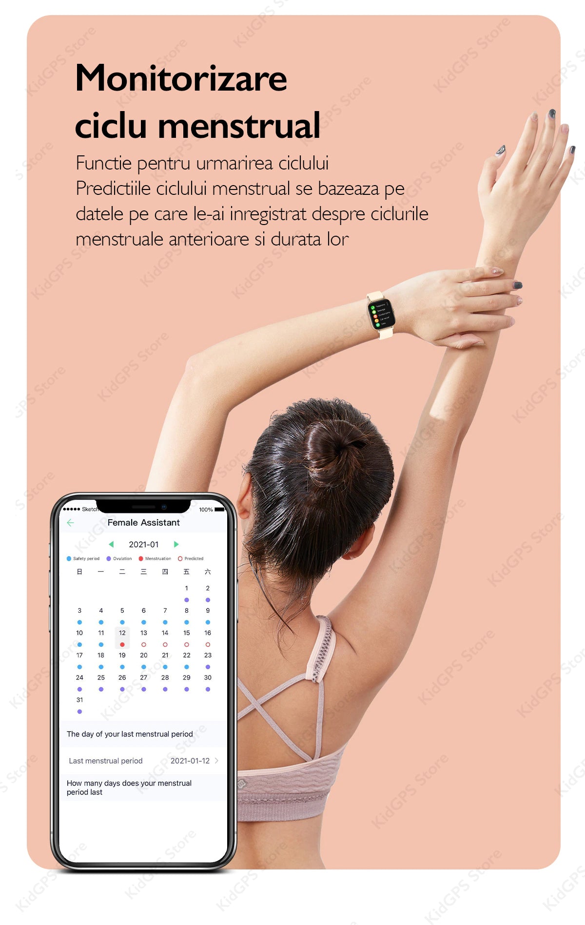 Ceas smartwatch femei TechON DT94 Plus+, Auriu Ceas smartwatch femei TechON DT94 Plus+, Auriu